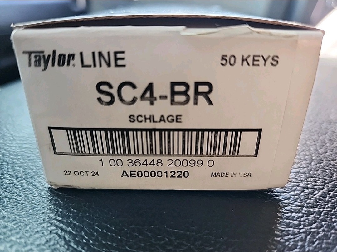 Taylor Line Ilco SC4-BR Key Blanks Brass Schlage SC4 Cut