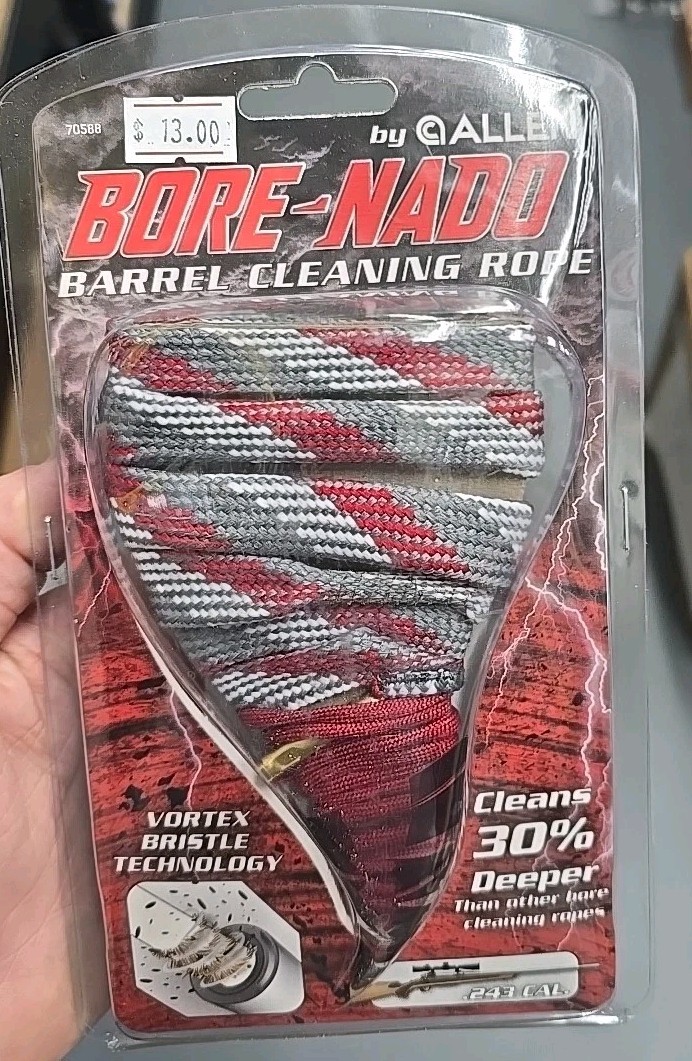 NEW! Allen #70588 Bore-Nado Barrel Cleaning Rope 243 WINCHESTER Remington, Colt