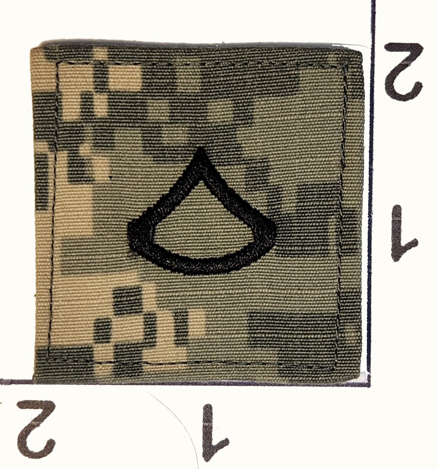 United States Army Private 1st Class Patch Embroidered Rank Hook Loop Camoflauge