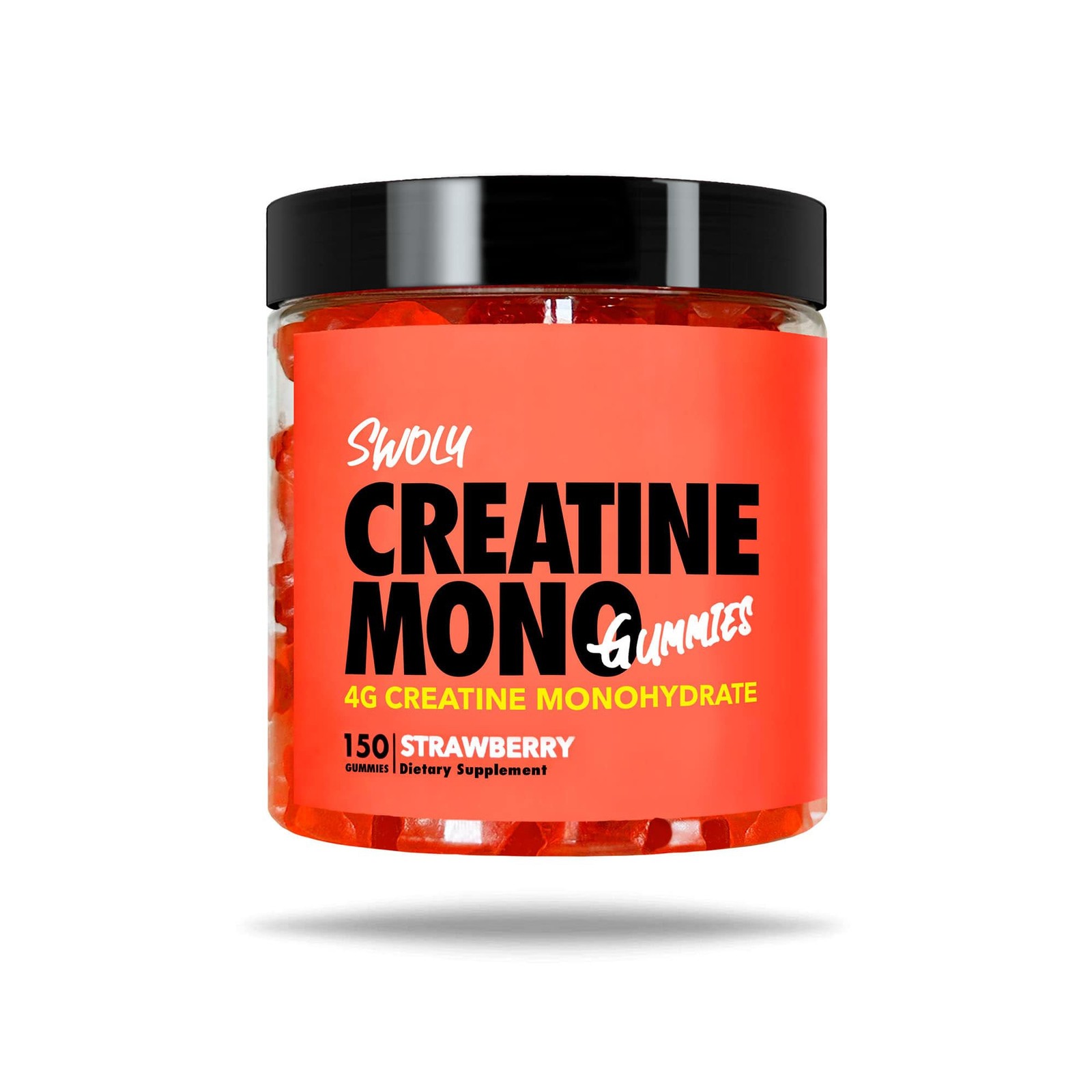 SWOLY Creatine Gummies - Strawberry Flavored, 30 Servings