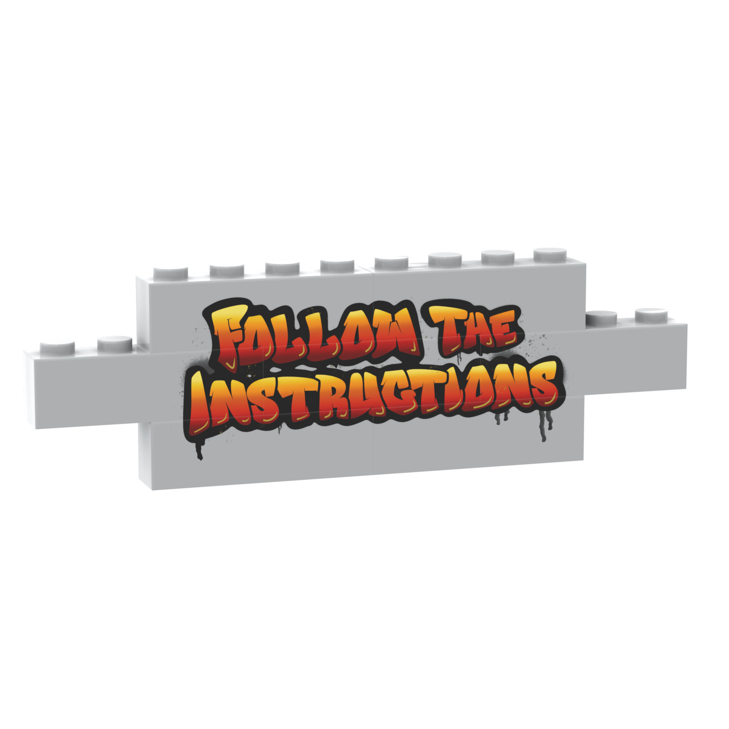 Graffiti Wall - Tagged - Spray Painted - Custom Printed Minifig Scale Brick City