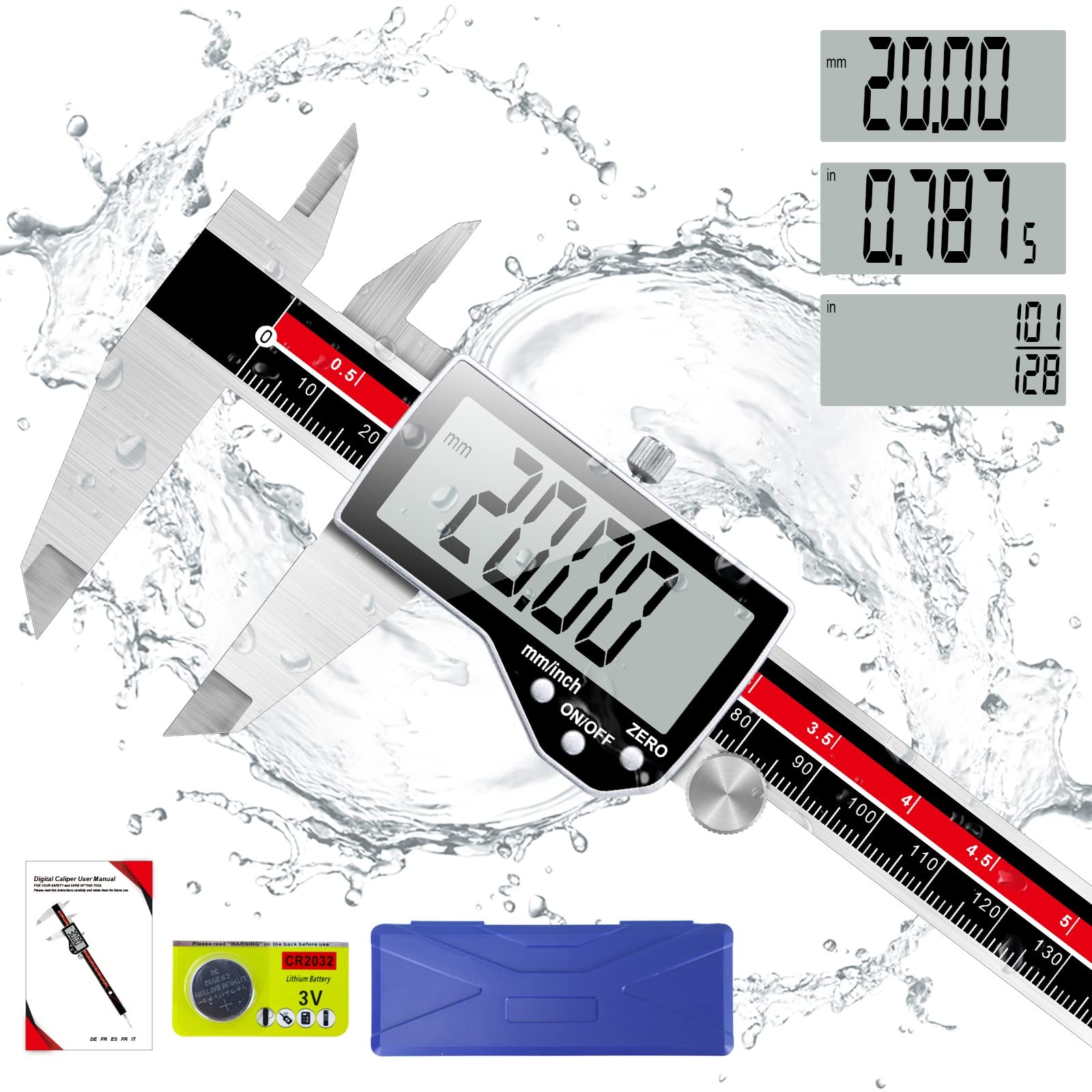 Digital Caliper Electronic Caliper Measuring Tool Precision Digital Vernier C...
