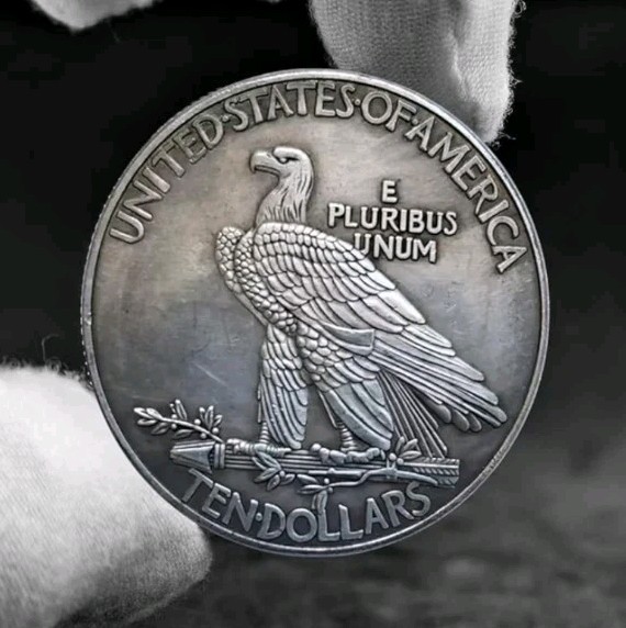 1907 Indian Head Silver Plated Brass Round Eagle Back Token
