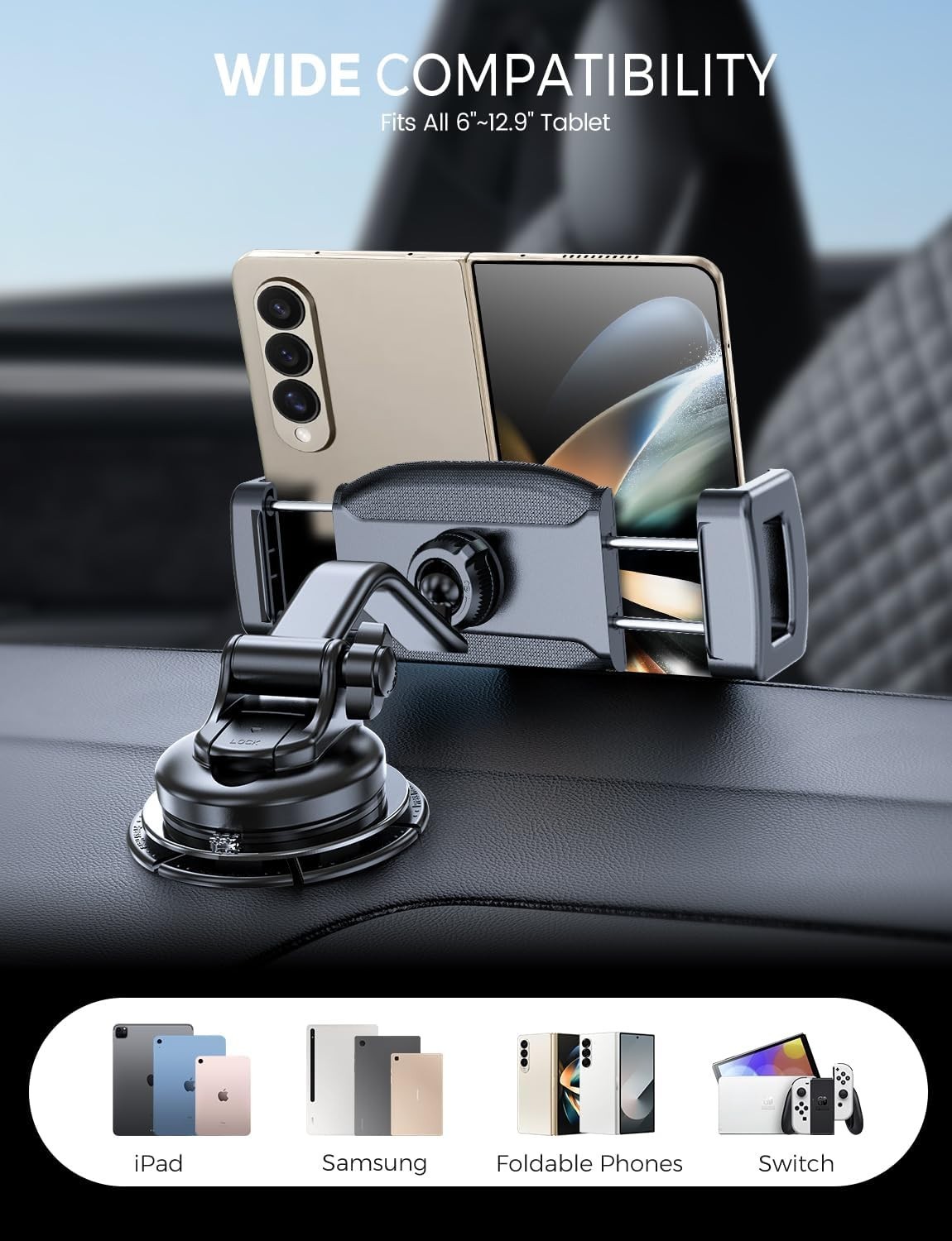 Versatile Tablet Clamp with 360° Rotation for Complete Viewing Flexibility