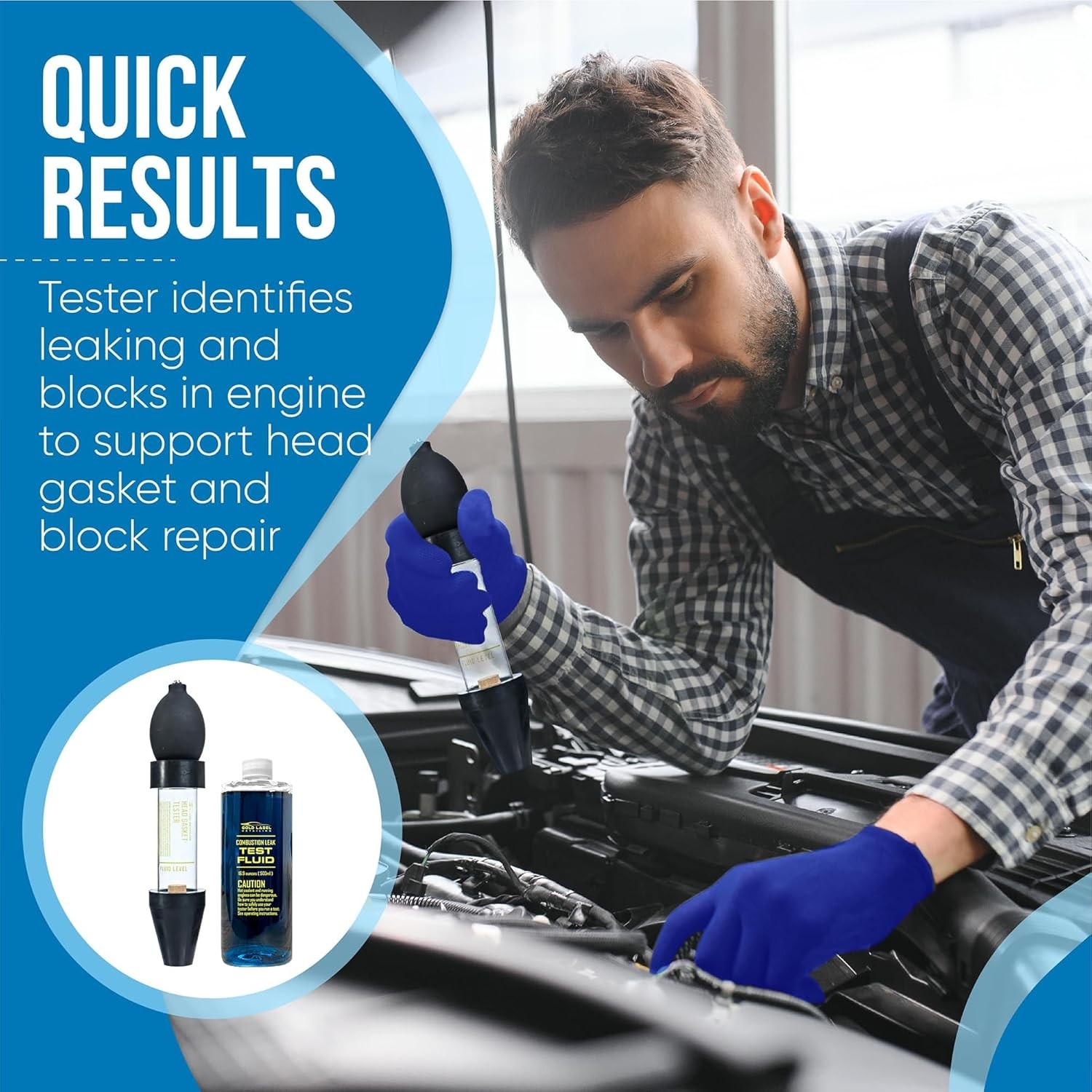 Combustion Leak Tester Kit for Automotive Engine Blocks