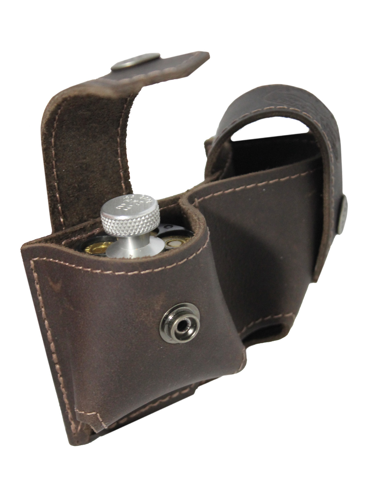 New Barsony Brown Leather Revolver Double Speed Loader Pouch .22 .38 .357