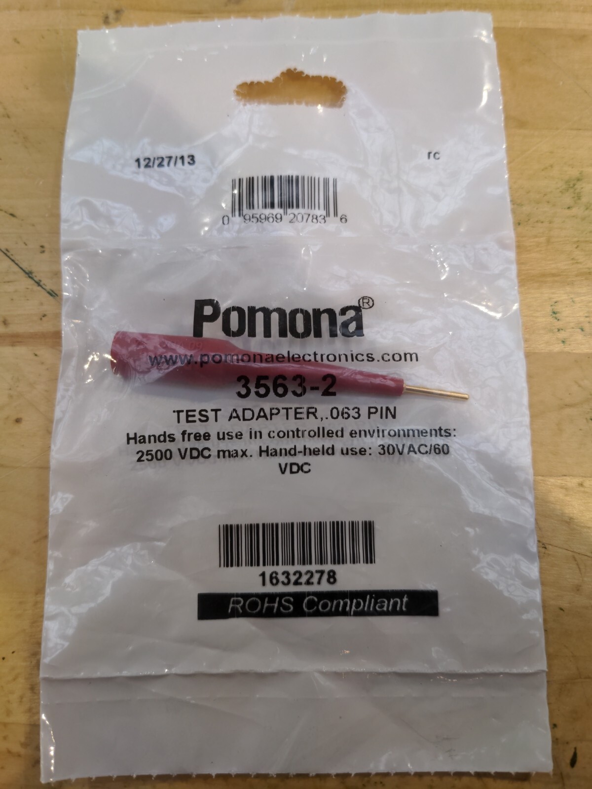 TEST ADAPTER POMONA 3563-2  .063 PIN Red