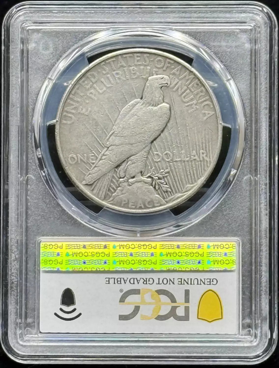 1935 Peace Silver Dollar PCGS VF Details, Planchet Flaw
