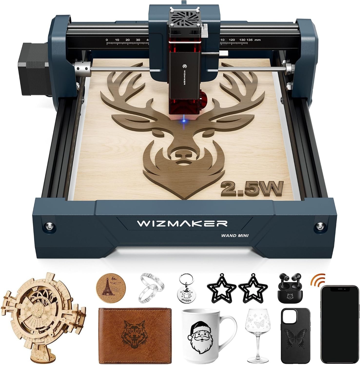 Efficient 2.5W Laser Engraving Machine - Safe, Pre-Assembled, Multi-Material Use