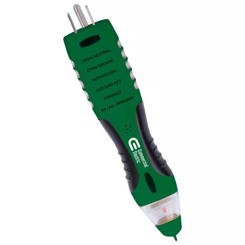 Dualcheck 2-In-1 Tester, 50-1000V AC Non-Contact Voltage Analog Detector and GFC