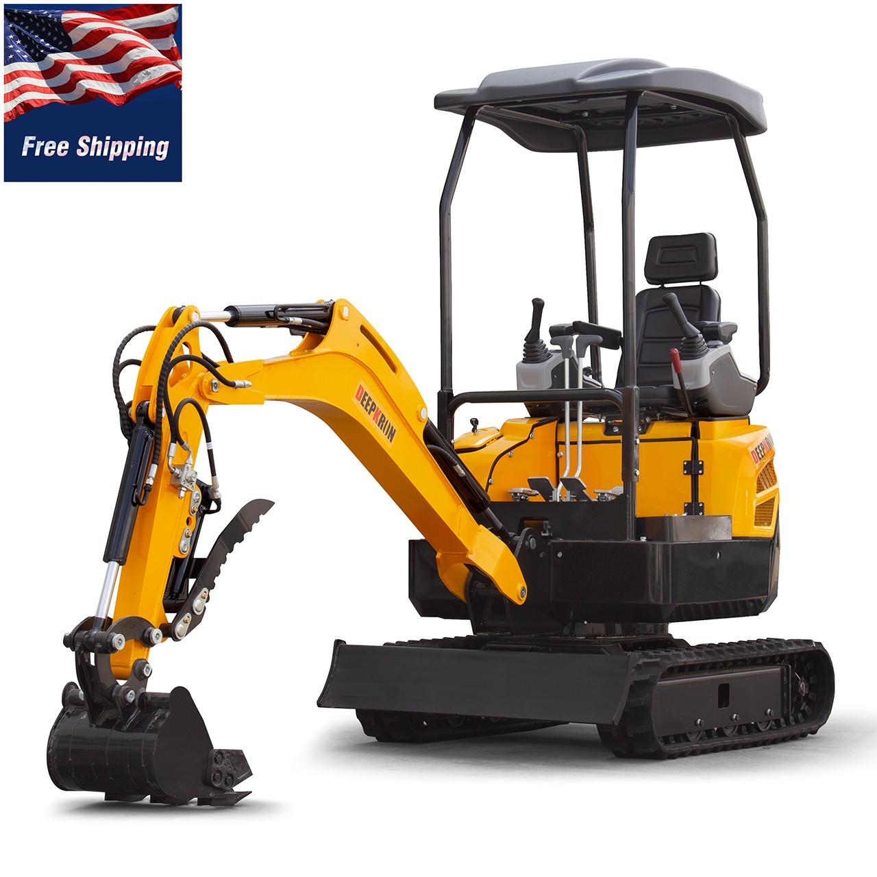 1.6 Ton 3527lbs Tracked B&S 13.5HP Mini Excavator Pilot Petrol EPA USA For Sale
