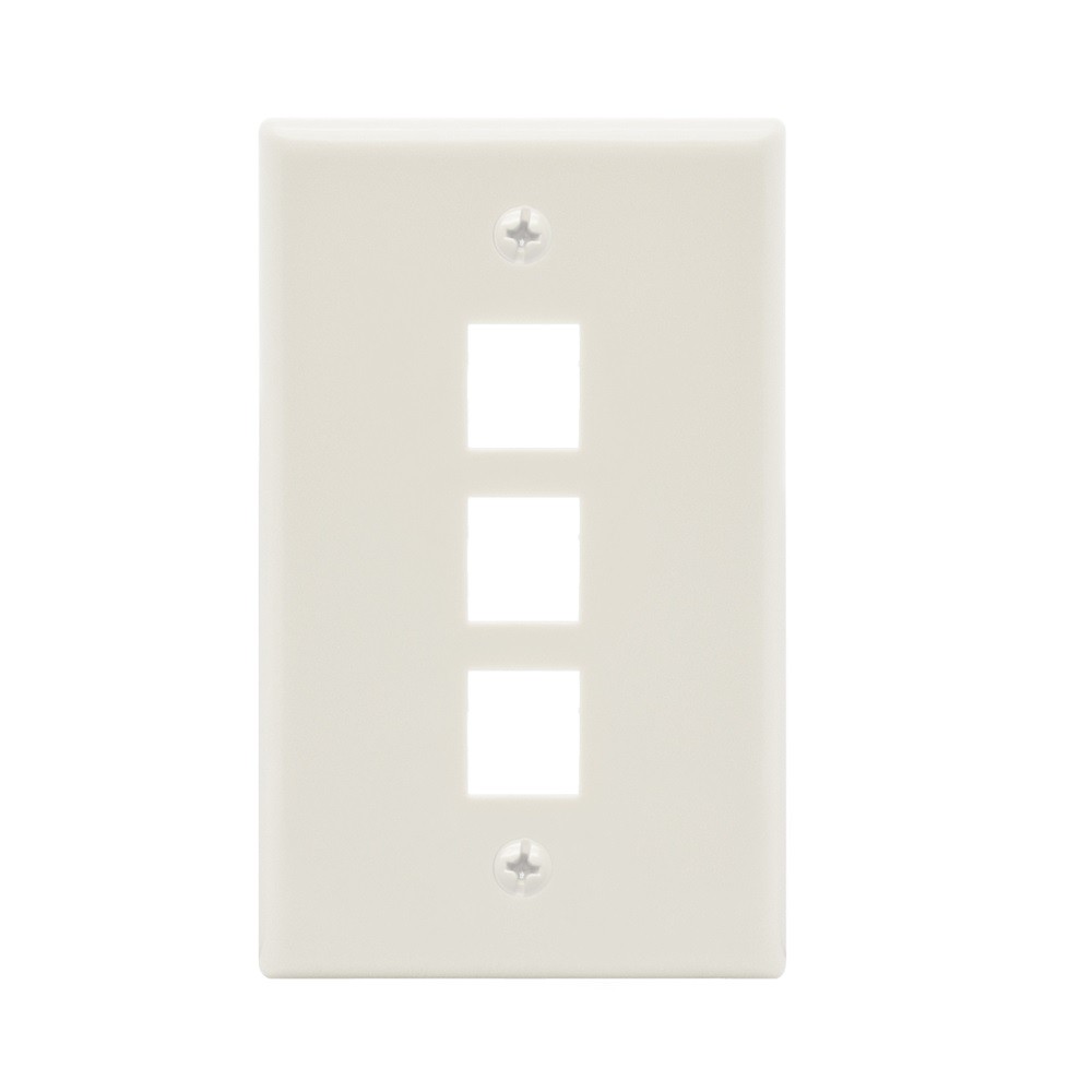 15 Pack of 3Port Keystone Wallplate White Smooth Face