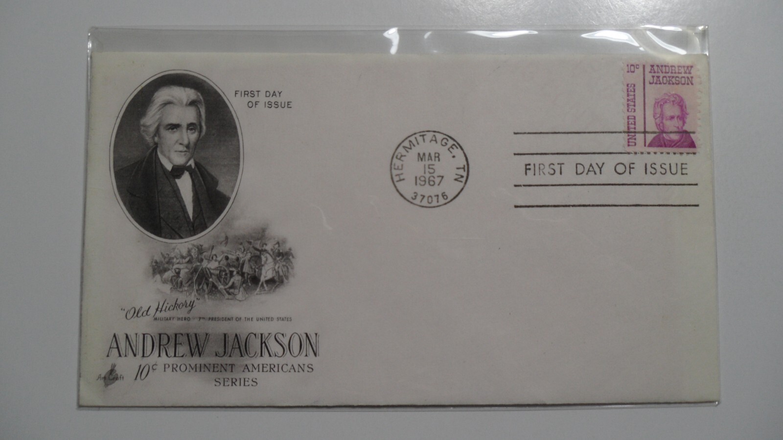 STAMPMART : USA 1967 SC#1286 10c ANDREW JACSON ART CRAFT CACHET FIRST DAY COVER