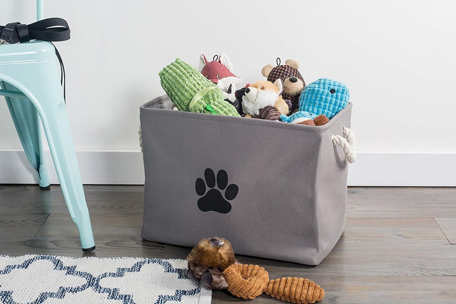 Pet Storage Collection Collapsible Bin, Small Rectangle, Gray