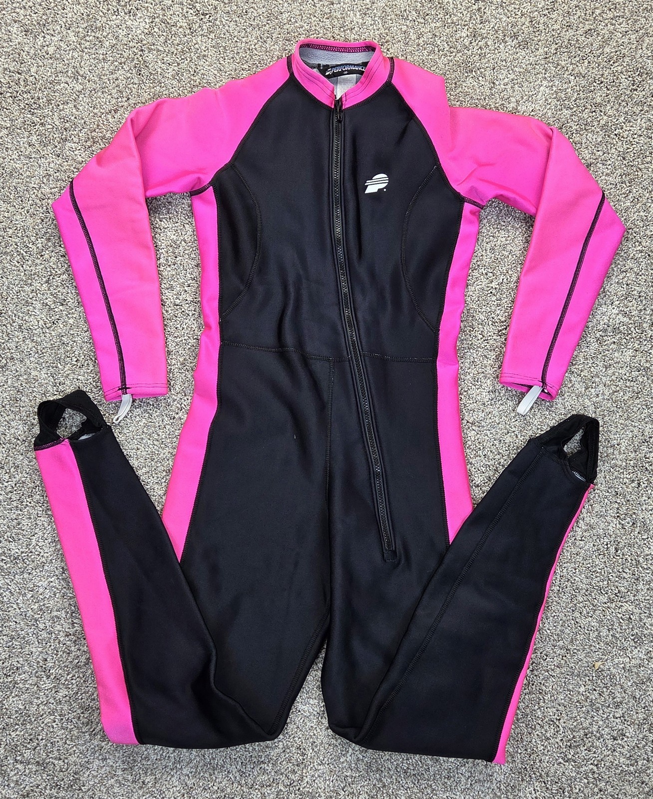 Vtg Performance Lined Sport Suit Women MED USA Air Scuba Wetsuit Unitard Stirrup