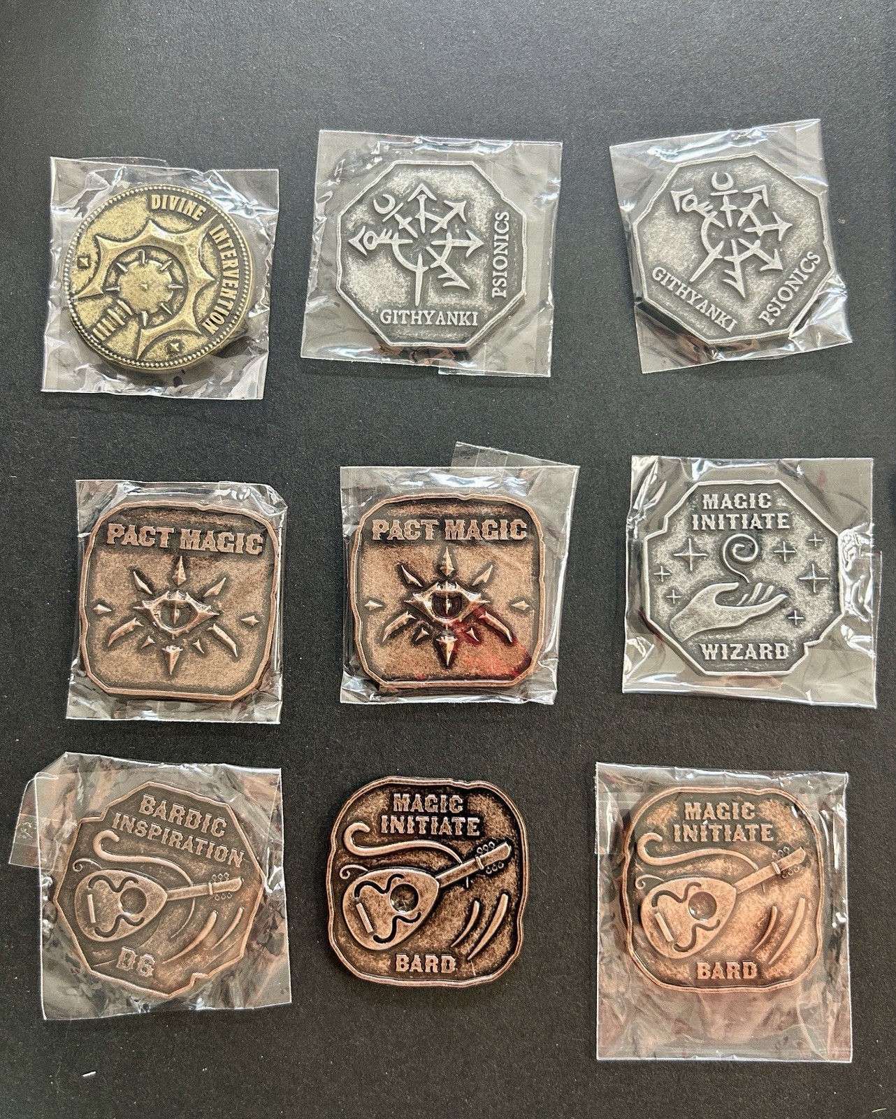 Dungeons & Dragons Acererak's Treasure Gold X 9 Bard, Warlock, Wizard, Githyanki