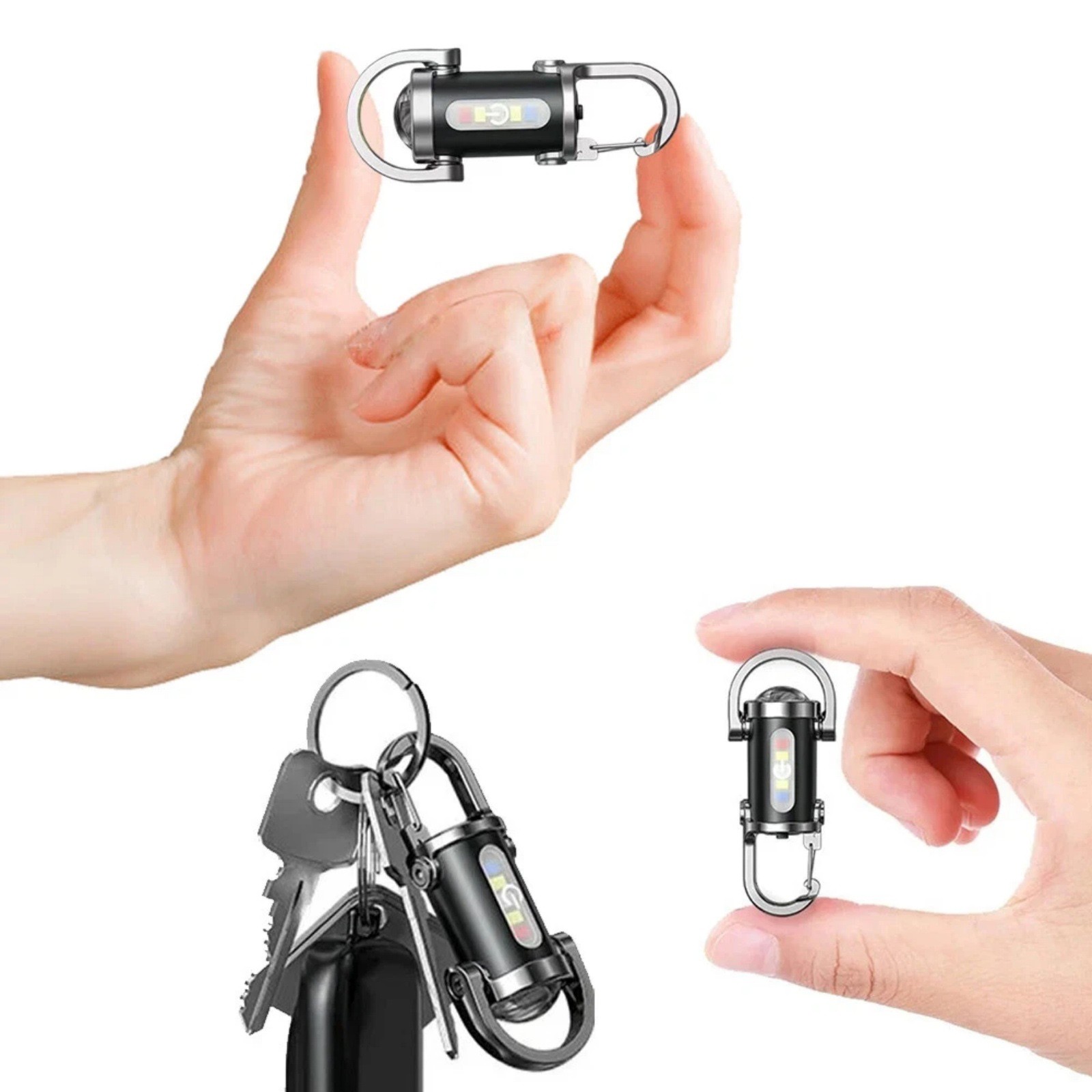 Rechargeable Keychain Flashlight Impact-Resistant, Compact Light for Outdoor