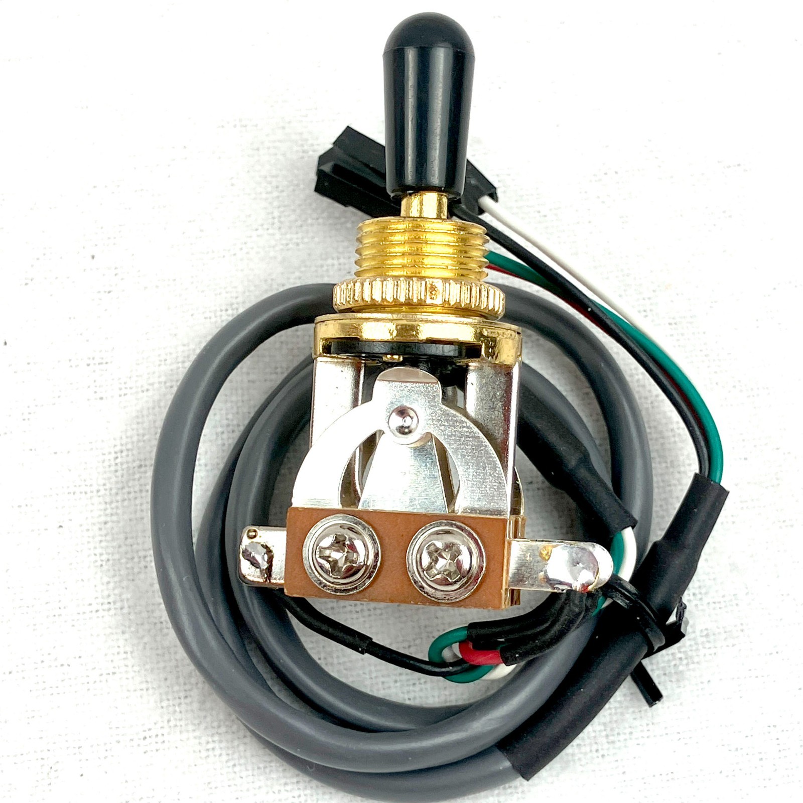 ✅ Gold 3 Way Toggle Switch Guitar Pre-Wired for EMG Solderless 6" 17" Shielded