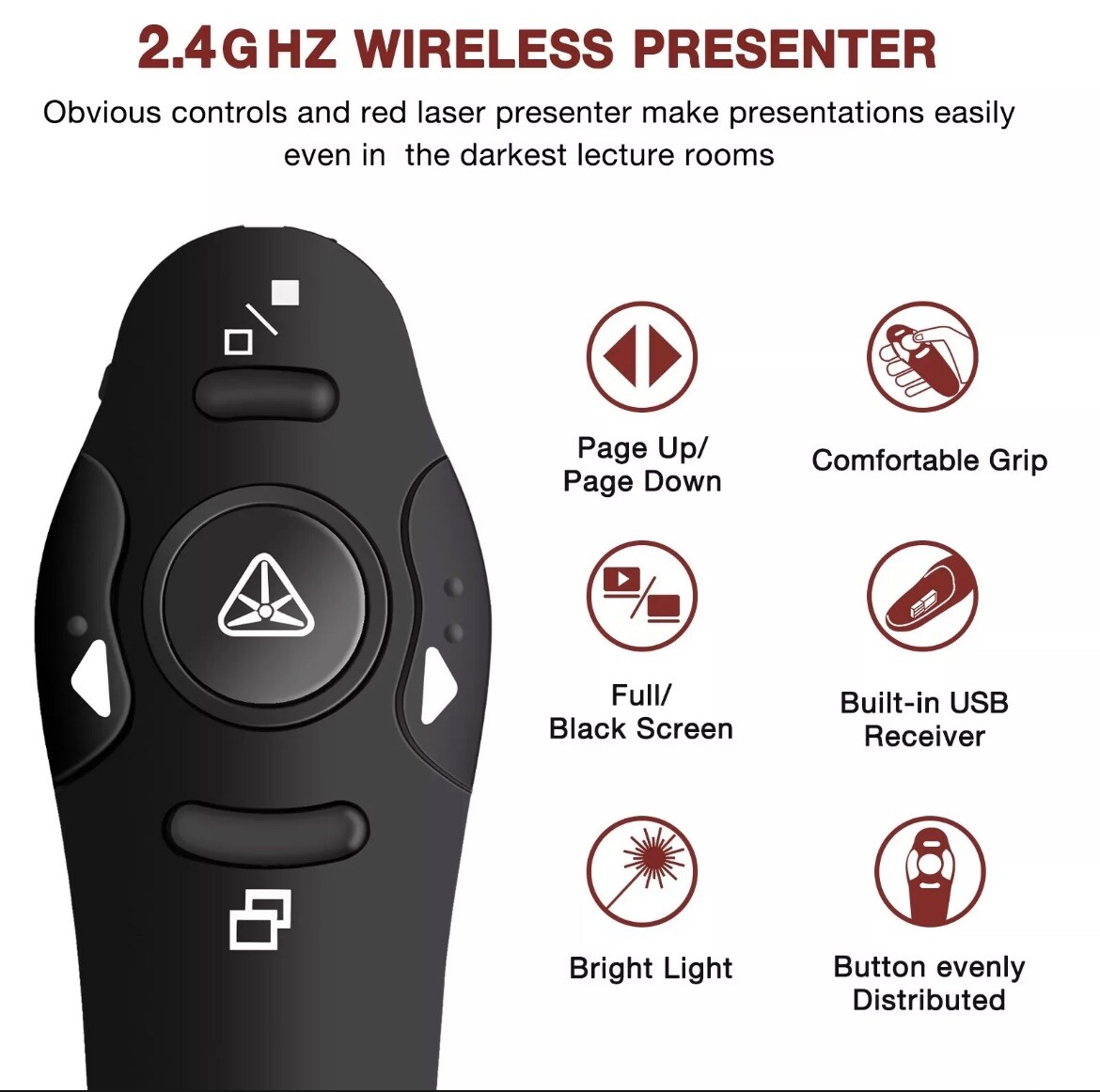 Power point Presentation Remote Wireless USB PPT Presenter Laser Pointer Clicker