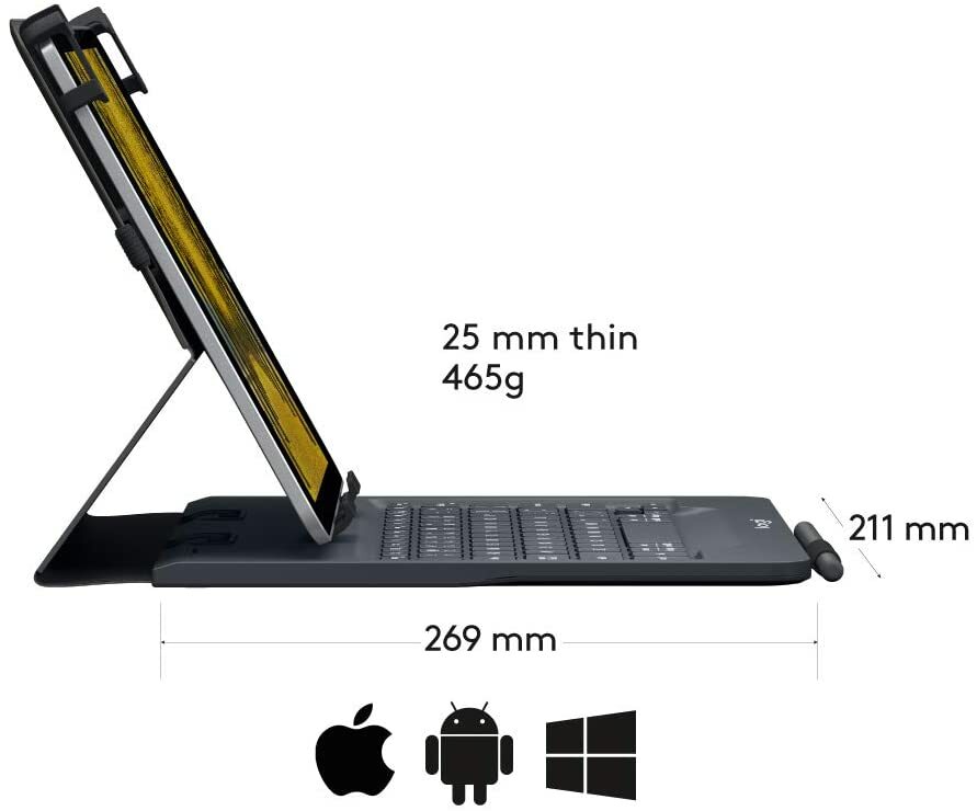 Logitech Universal Folio Tablet Keyboard Cover Case 10.5" iPad Tablet 920-008334