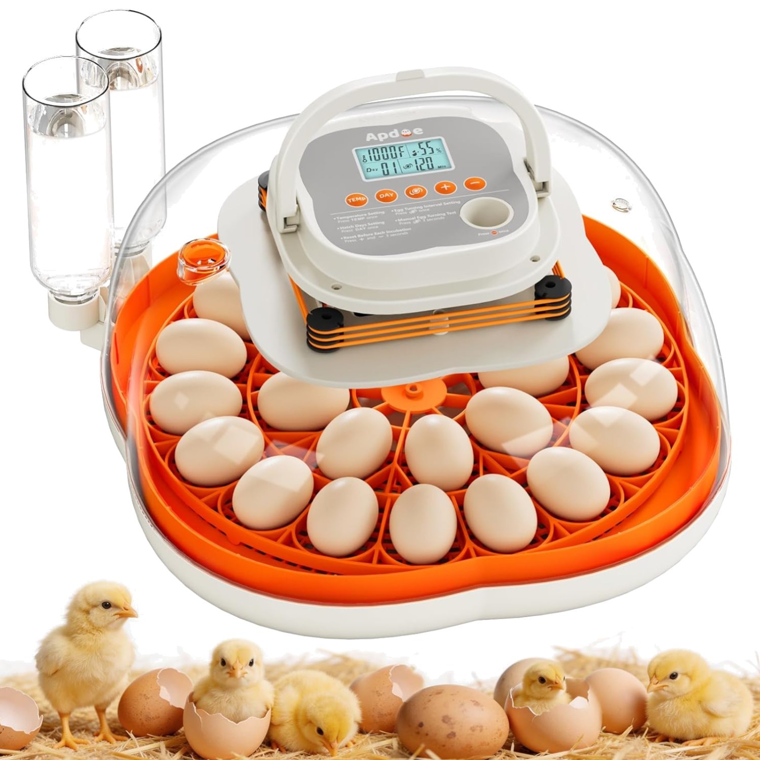 HatchPro 25: Advanced Incubator with Egg Candler & Support for Easy Hatching