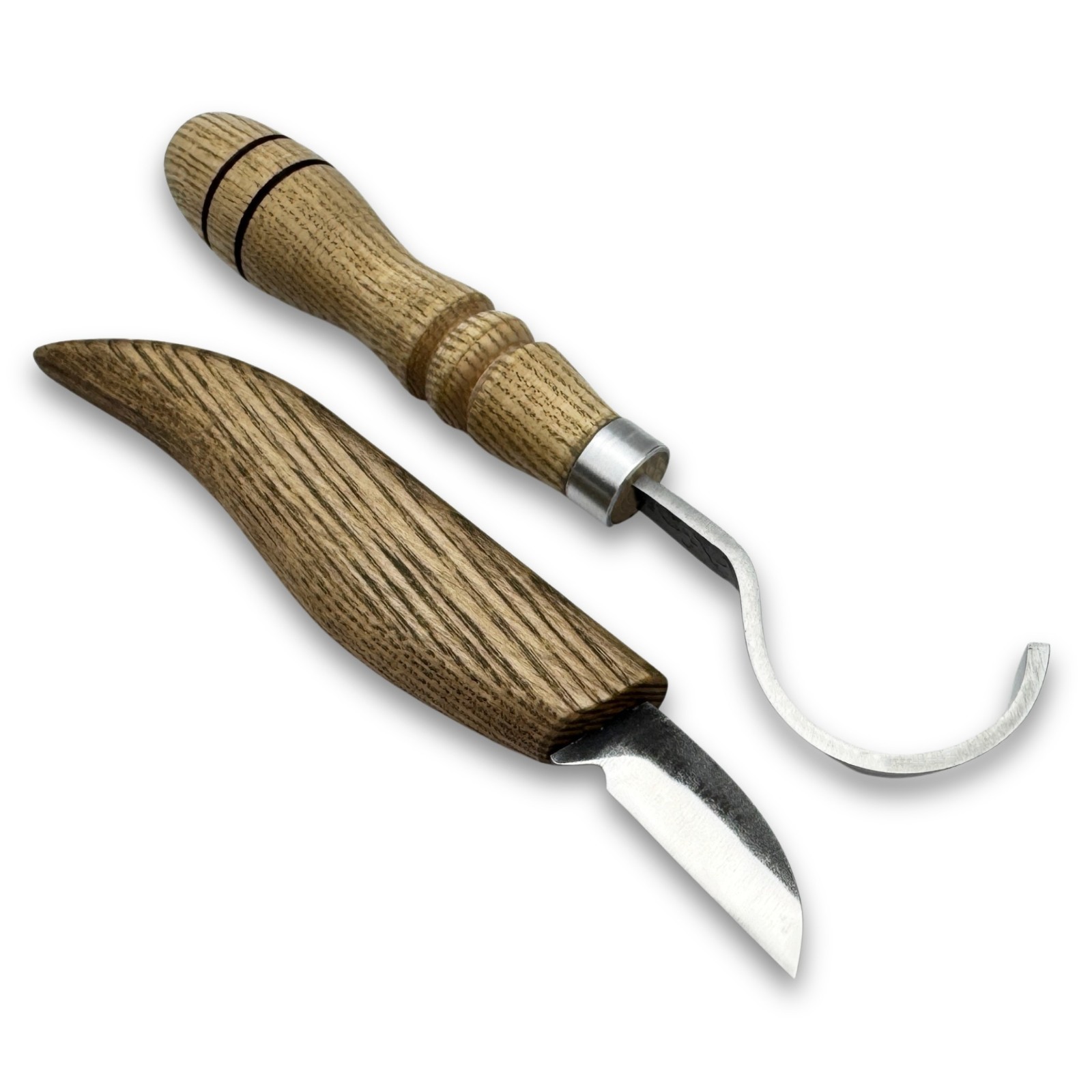 Spoon Carving Knife Set – Forged 52100 Steel, Ash Handles, Hook & Detail Knives.