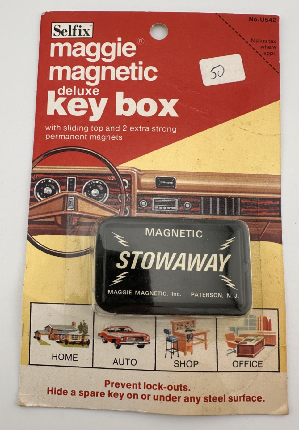 Vintage 1974 Selfix Maggie Magnetic Key Box Stowaway NOS USA U542