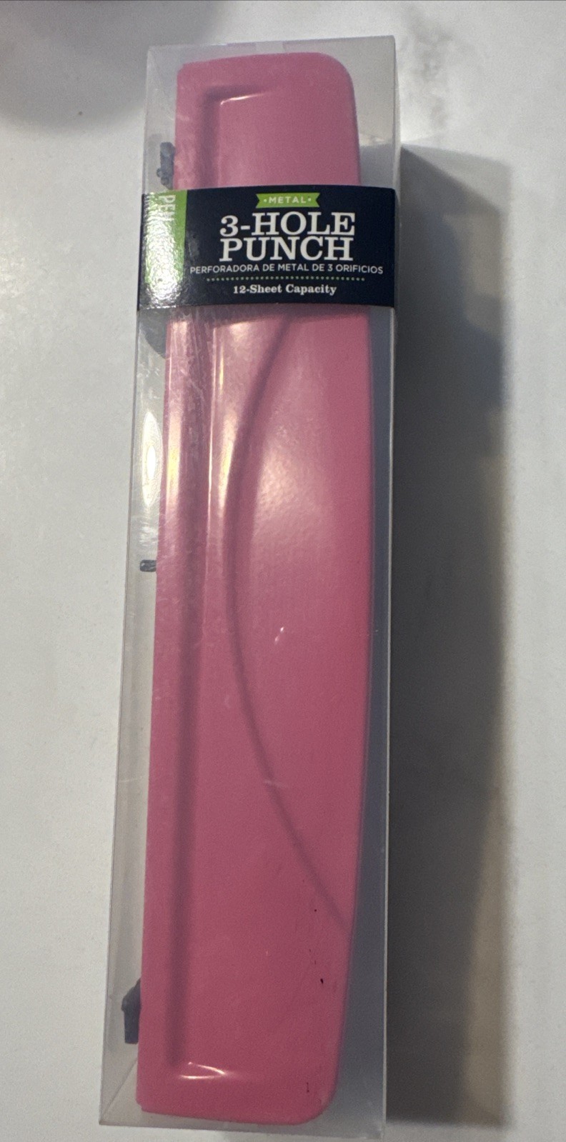 3 Hole Punch Pink 12 Sheet Capacity, Metal, New Old Stock, Pen+gear 3-hole