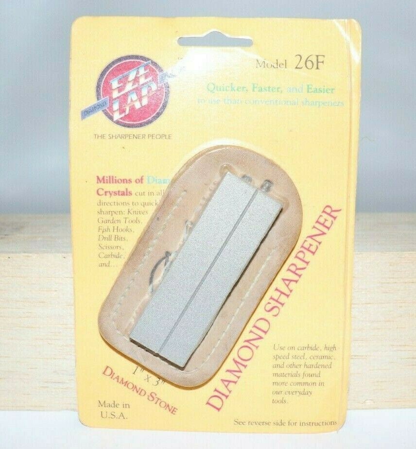 Eze-Lap Pocket Sharpening Stone 1" x 3" Leather Wallet Model 26F