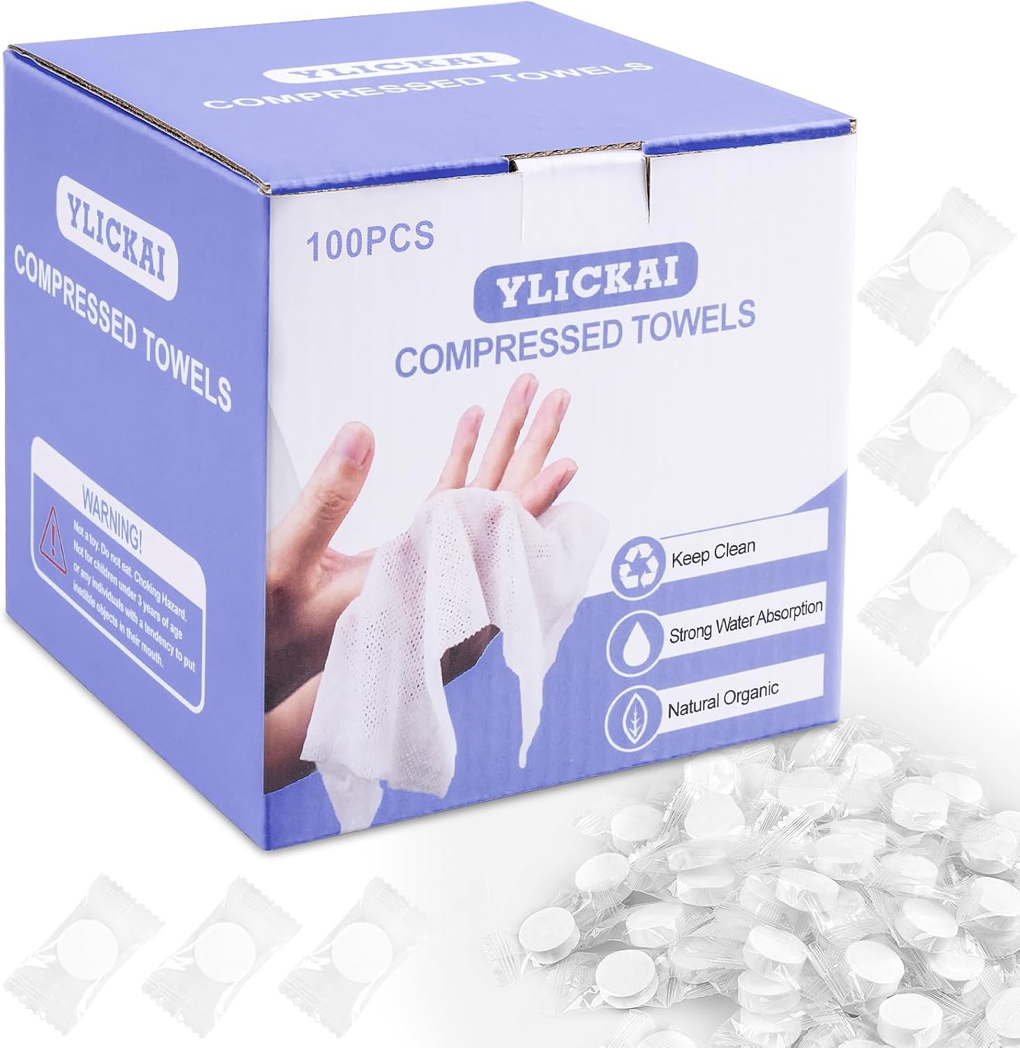 100PCS Disposable Towel, Compressed Towels, Coin Paper Towel, Portable