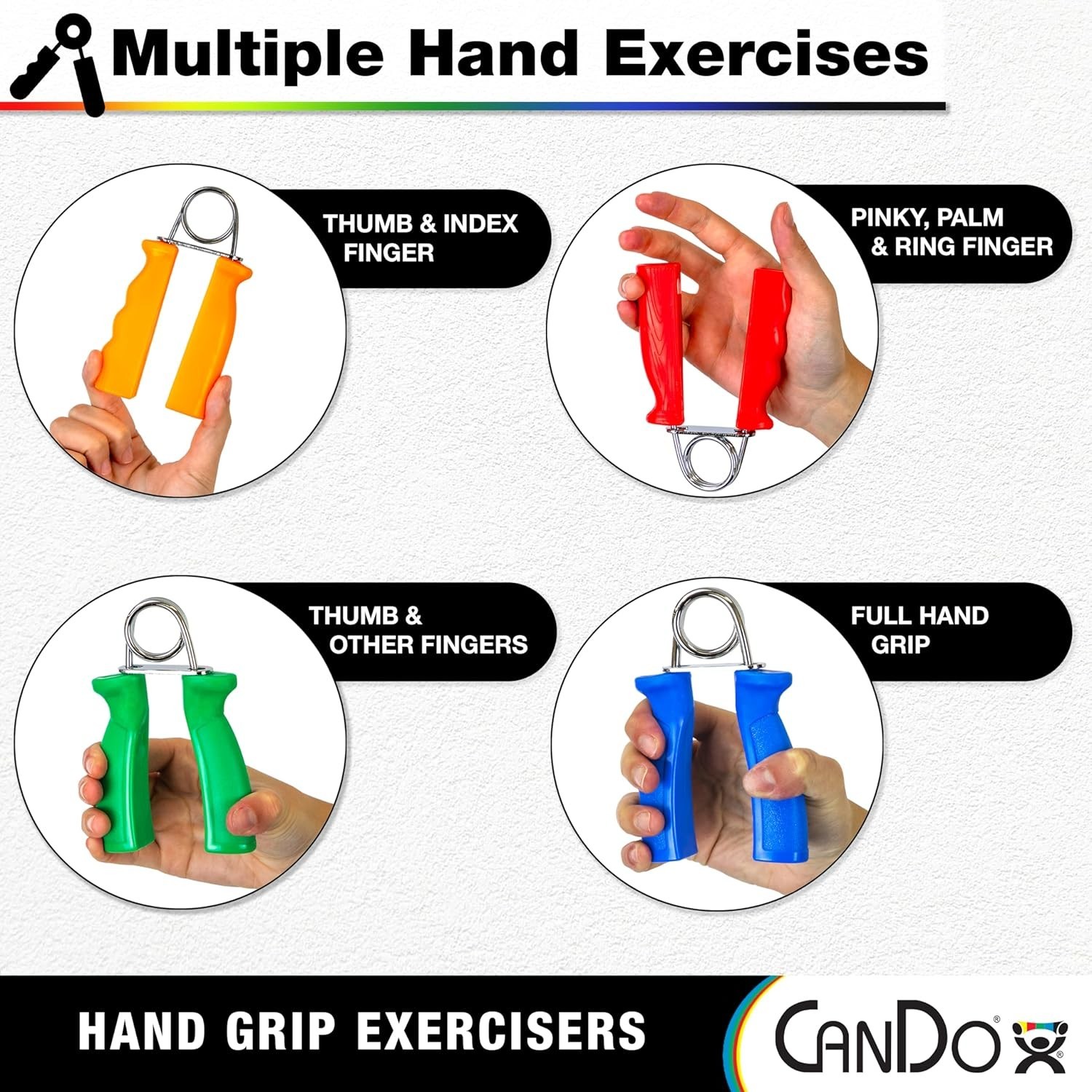 Hand Grip Exerciser Pair-Green, Medium