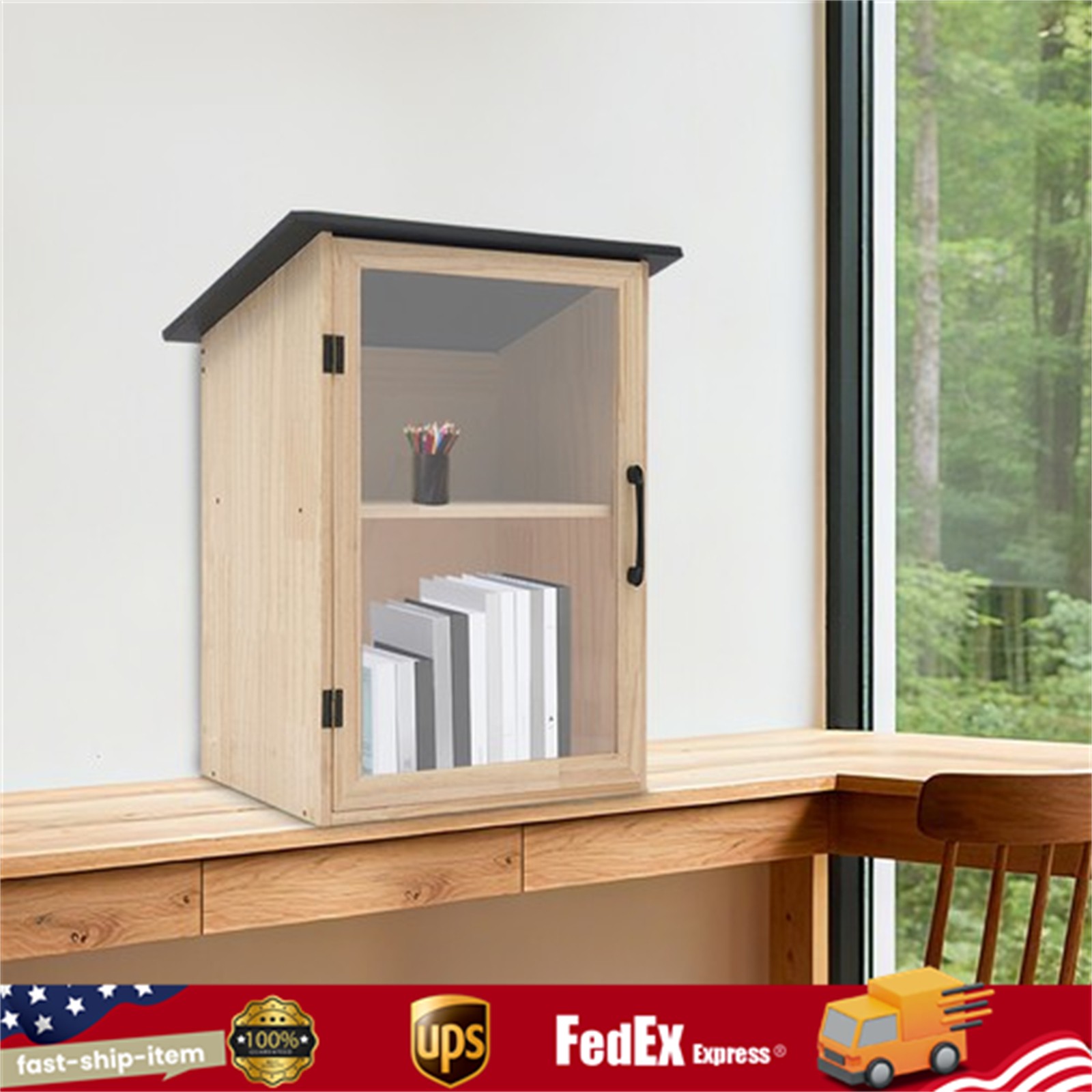 2-Tier Books Storage Box Newspapers Organizer Cabinet for Sharing