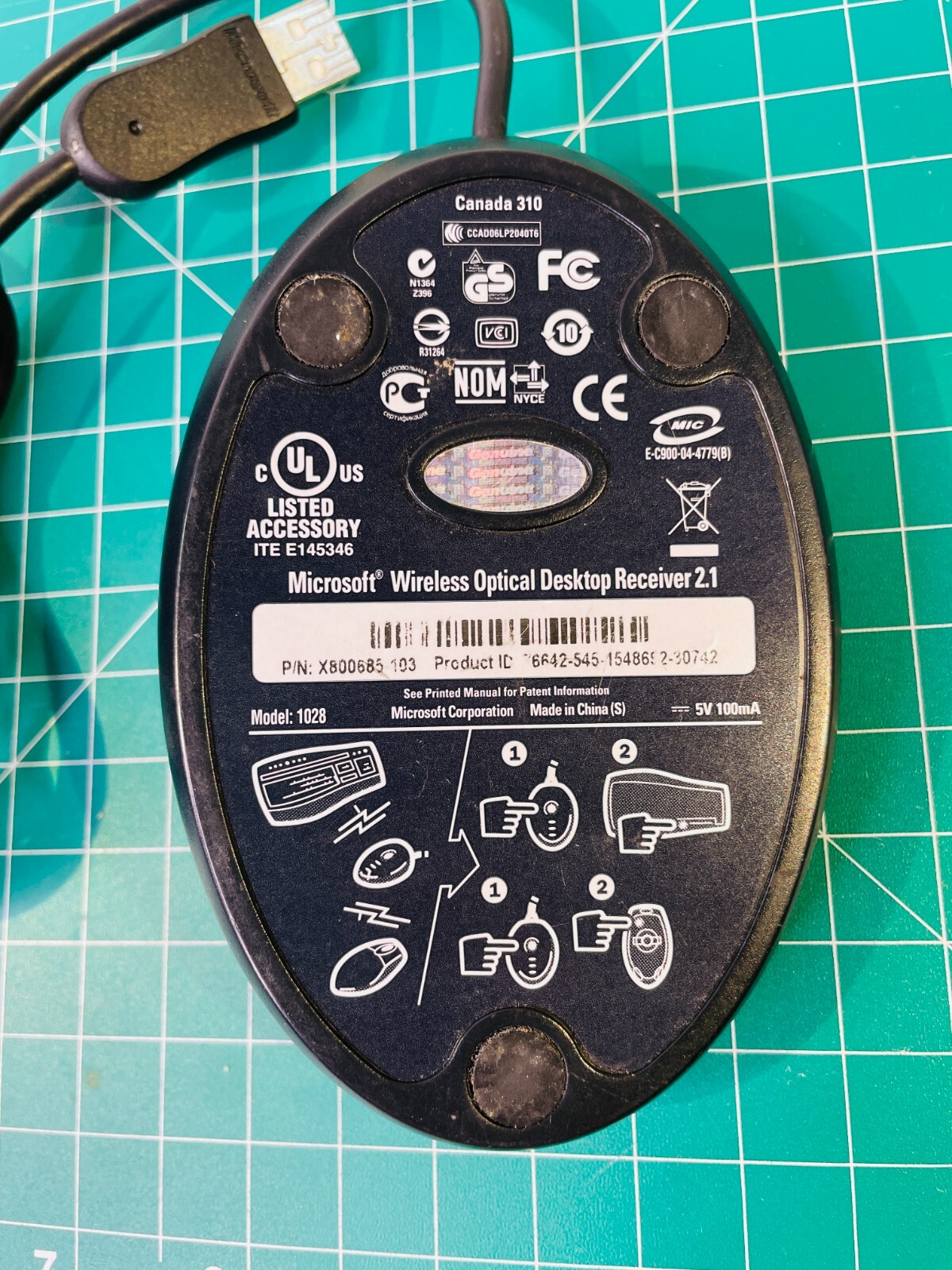 Microsoft Wireless Optical Desktop Receiver 3.1 Model 1028 Replacement