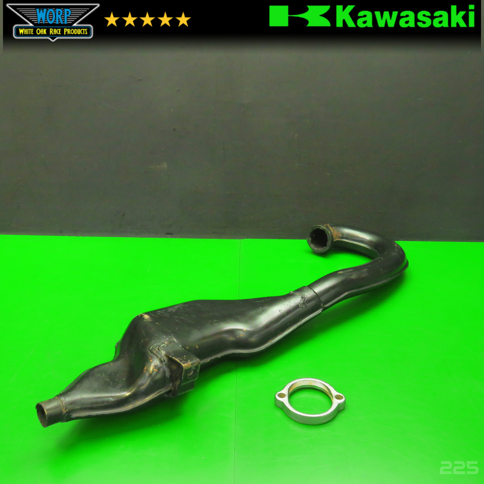 1975 KAWASAKI TRIAL KT250 EXHAUST HEADER HEAD PIPE EXPANSION CHAMBER GENUINE OEM