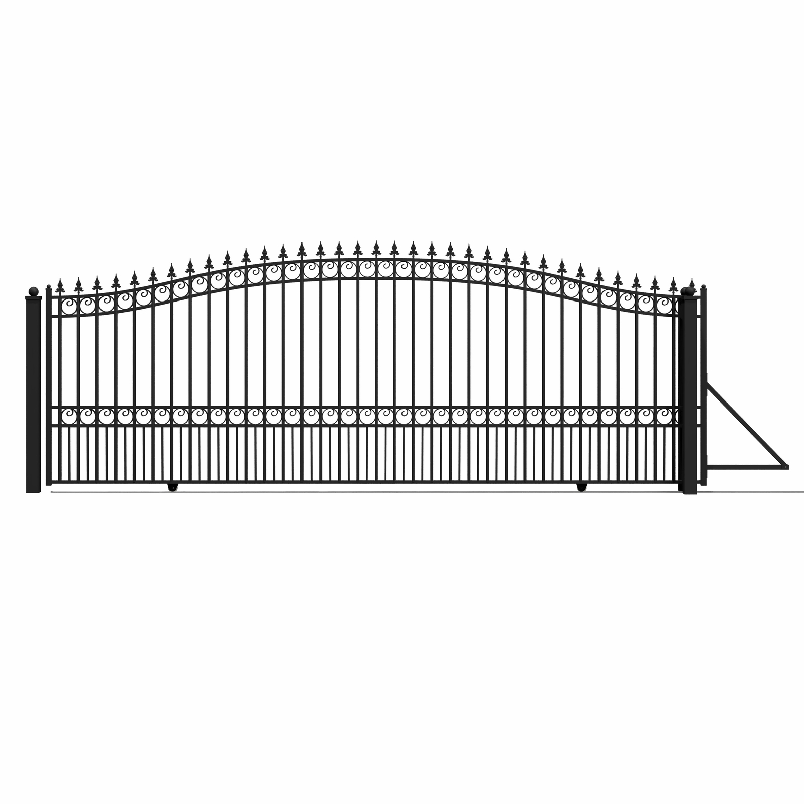 ALEKO London Style Ornamental Steel Single Sliding 18' Garden Yard Driveway Gate