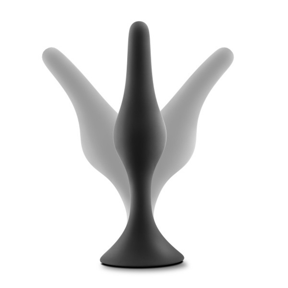 Blush Adventures Platinum Silicone Beginner Plug - Medium - Black