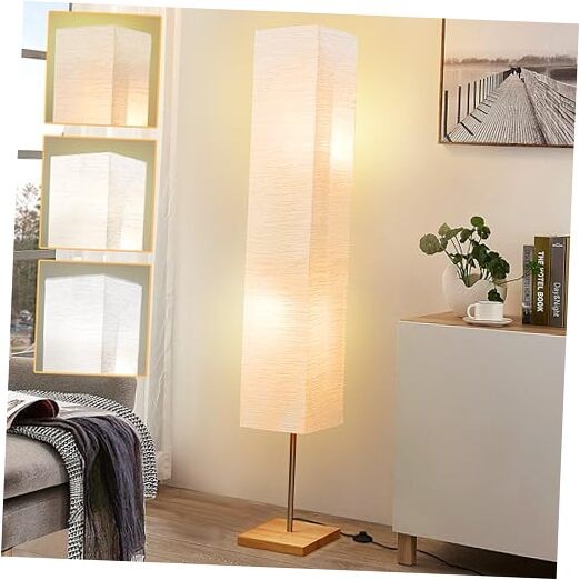 65" Floor Lamp for Living Room, Color Temperature Base-Burlywood;Light-3 color