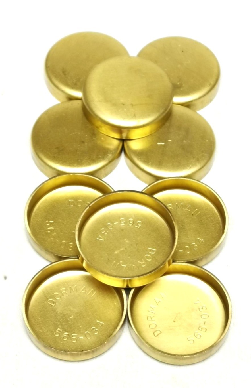 SET OF 10 Dorman 565-034 Brass Cup Expansion Plug 1-3/4 In., Height 0.430