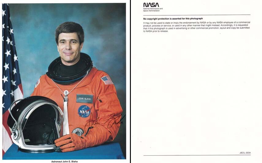 Space Autograph (NASA) | John E. BLAHA | 1970s Print (Portrait Color XL)