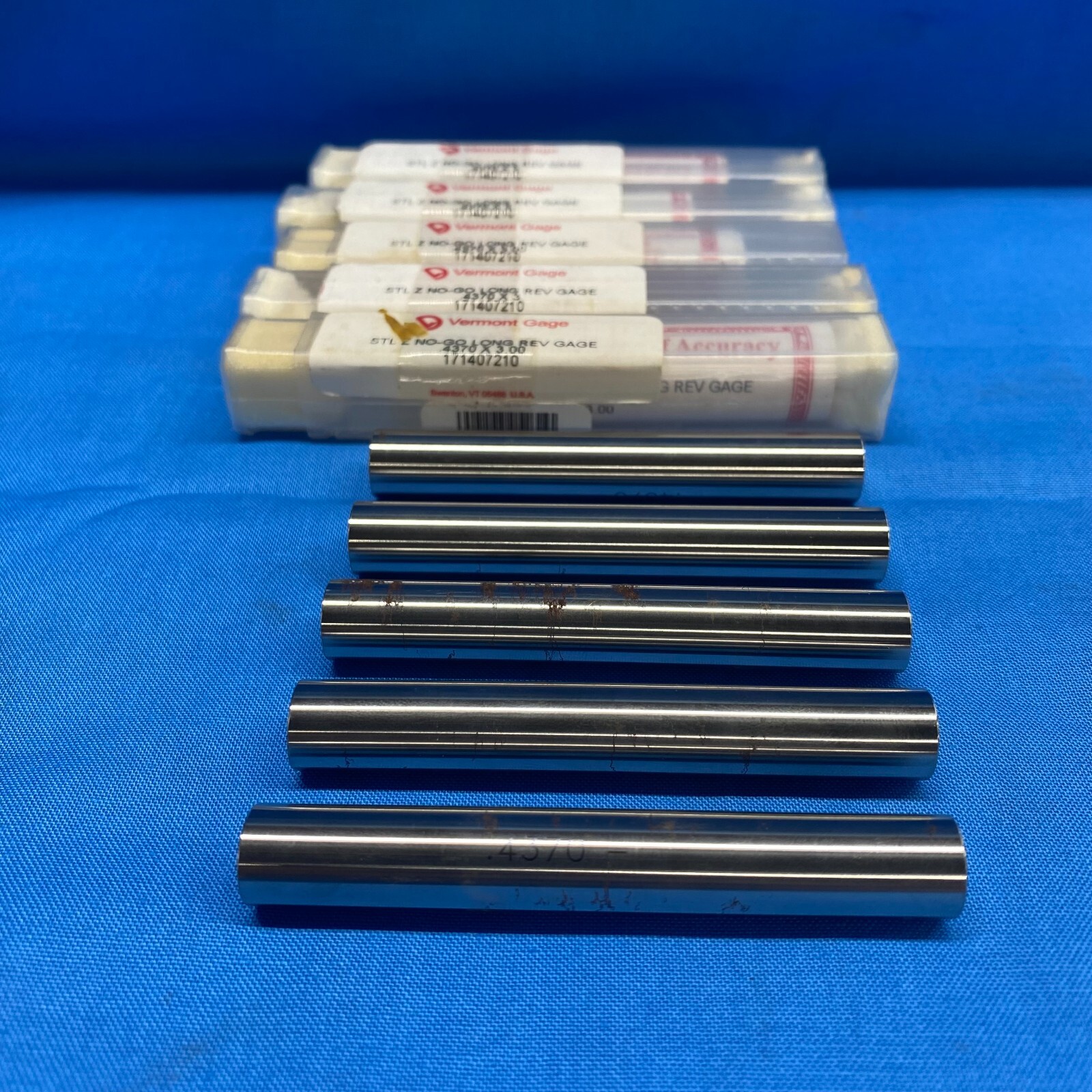 VERMONT GAGE LONG REV GAGE STL-Z NO-GO 171407210 .4370X3 (LOT OF 5)