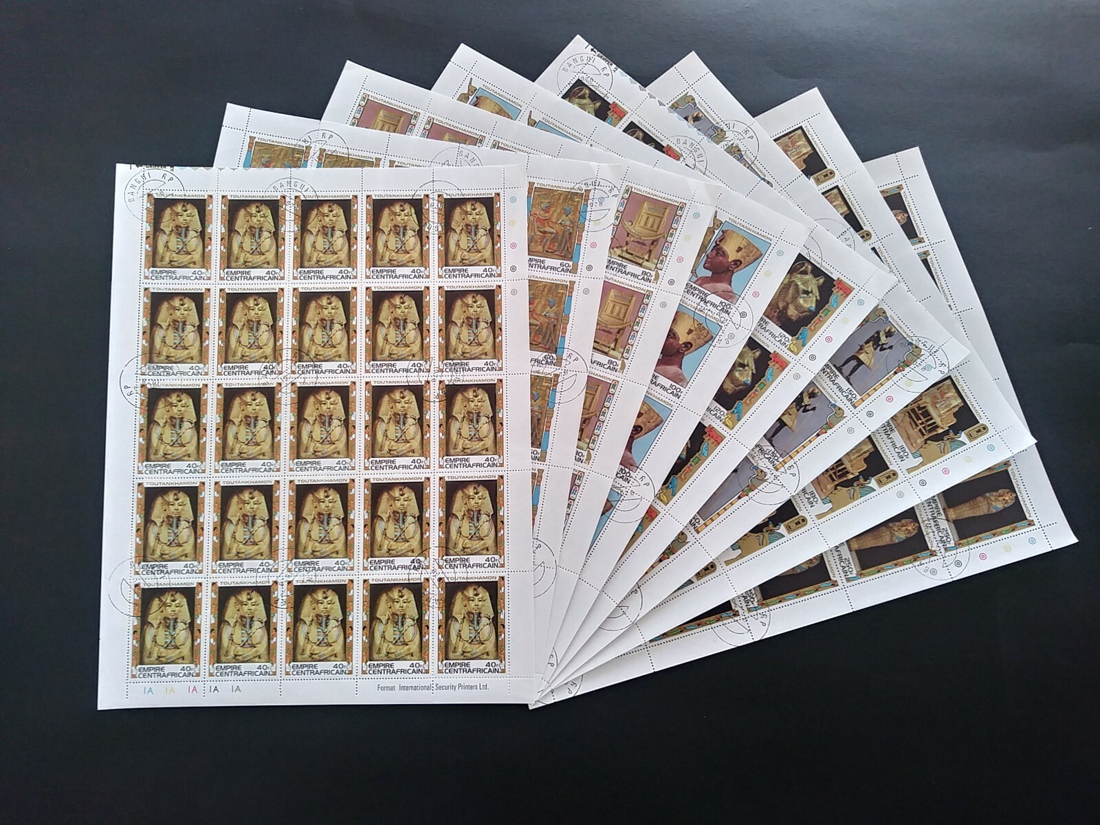 Central African Empire  1978 8v. x 25 Sets CTO NH Tutankhamun  Art Egypt