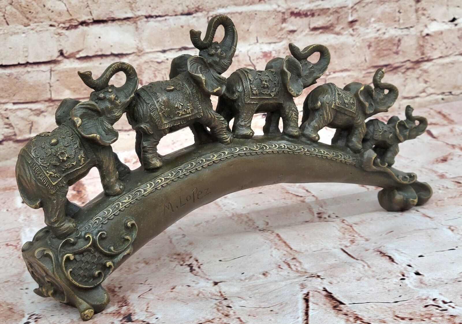 Exquisite Art Deco Elephant Bronze Statue for Home Office Decoration Decor Gift