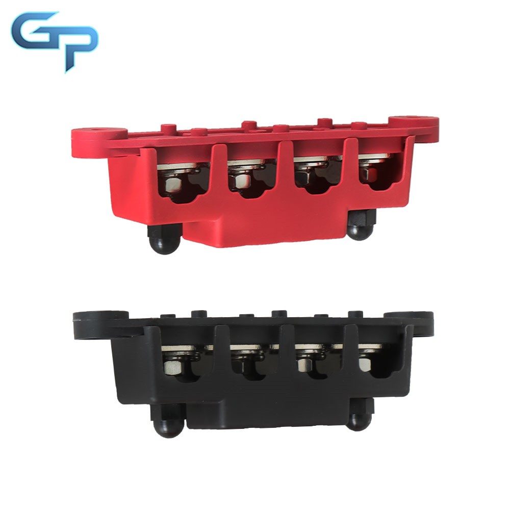 New 4 Post Busbar Bus Bar Power Distribution 12V 250A 5/16" Red and Black Pair
