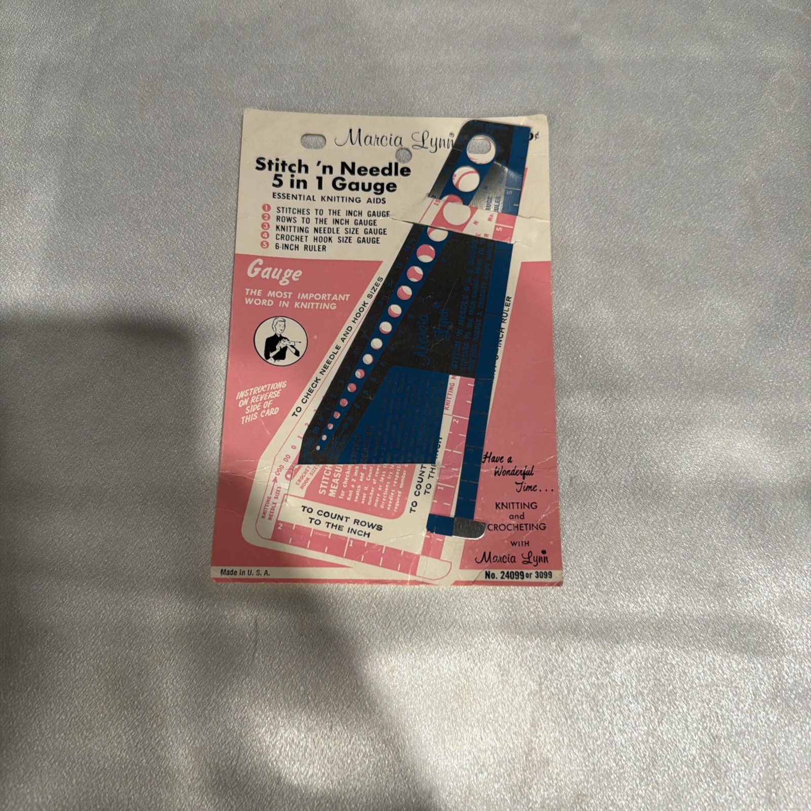VINTAGE MARCIA LYNN STITCH 'N NEEDLE 5 IN 1 GAUGE (No. 3099) New Old Stock USA