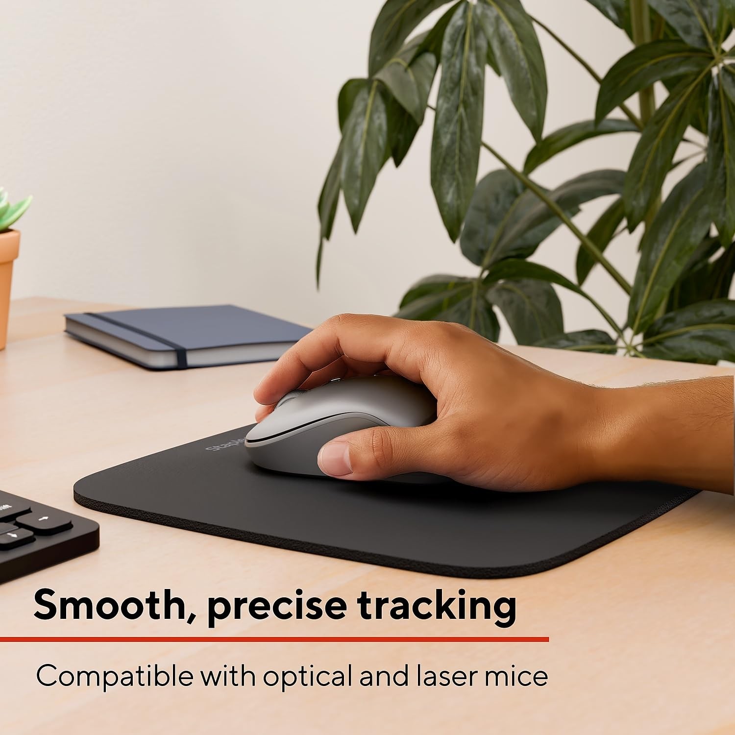 Staples Mouse Pad – Standard Black Mousepad for Computers & 2 Pack,