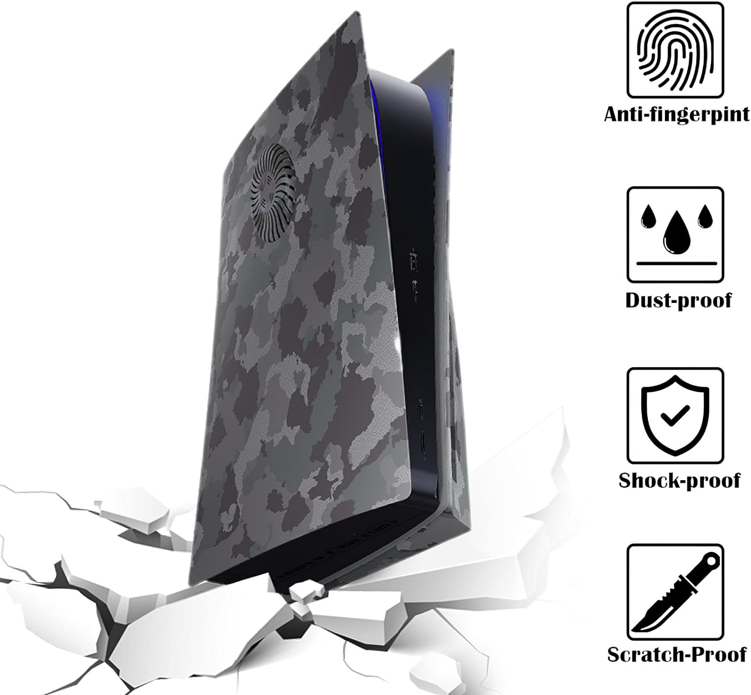 Cover Plates with Cooling Vent for PS5 Disc Edition Console, Accessories