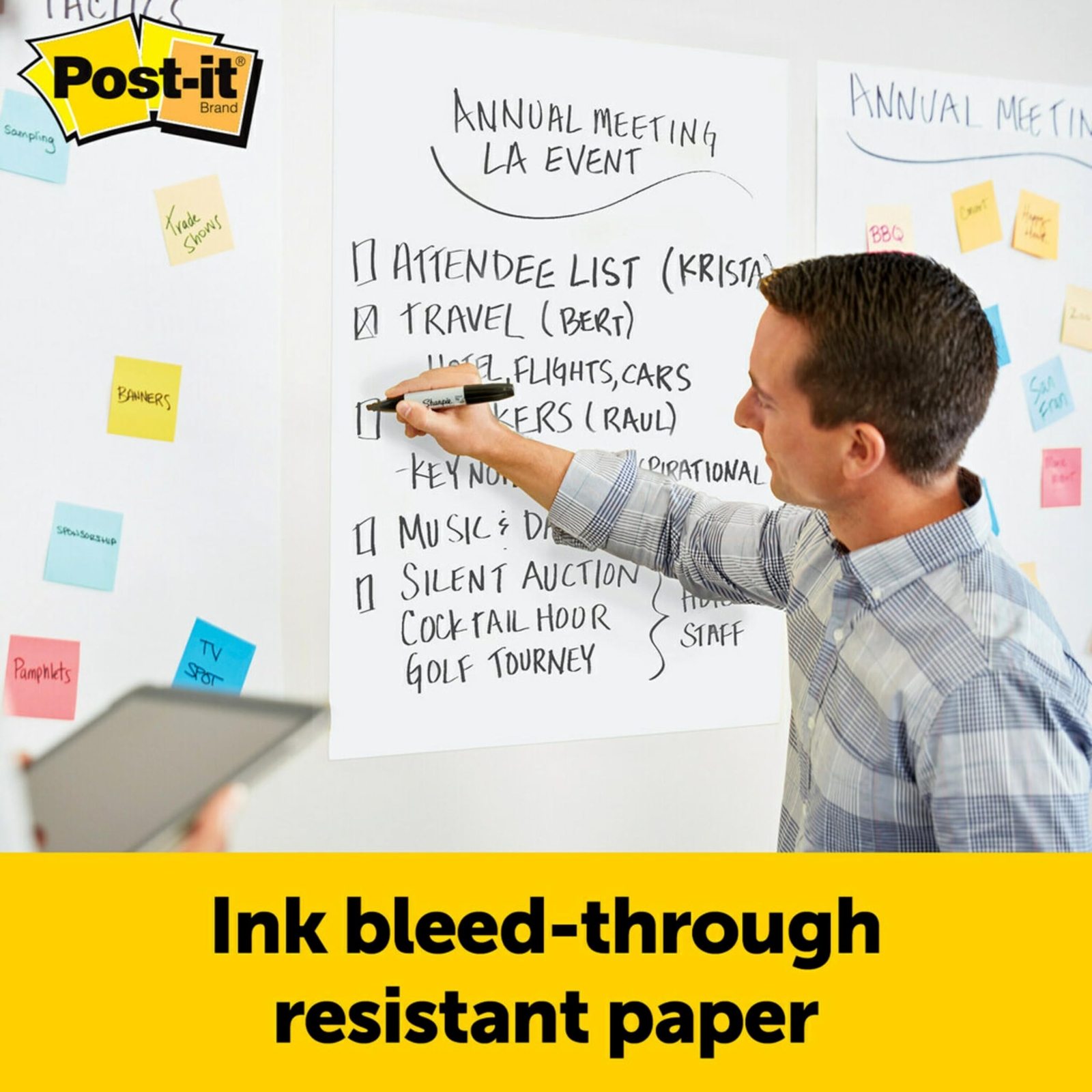 Post it Wall Pads 2 Pack White 20 Sheets Easy Mount Command Strips