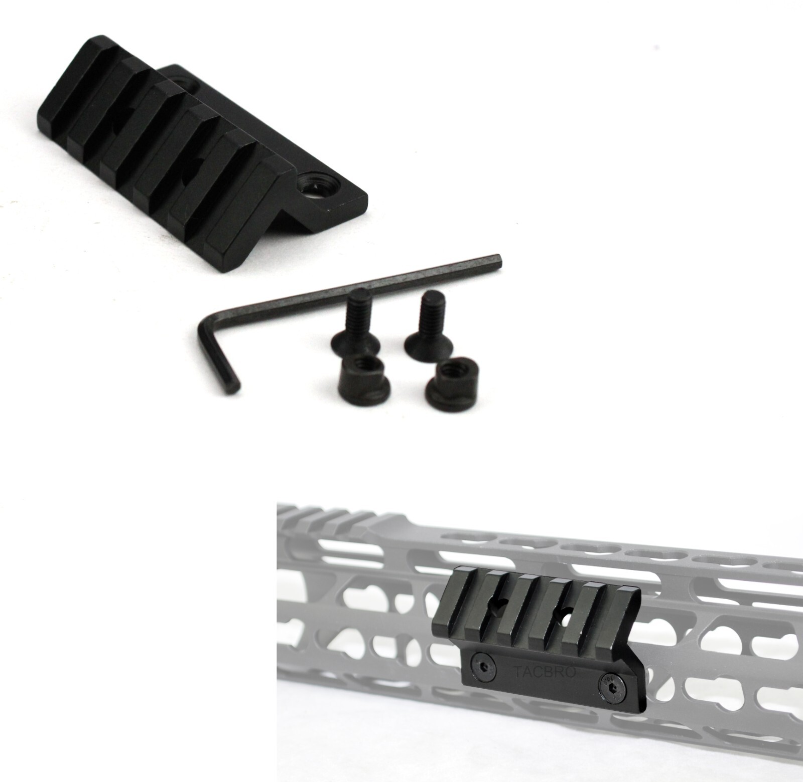 X-Store Black Aluminum Keym0d 45° Offset Mount with 5 Slots Weaver Rail