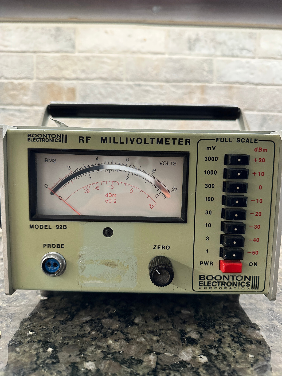 Boonton 92B RF Millivoltmeter  Serial#6669 Powers on but sold AS-IS