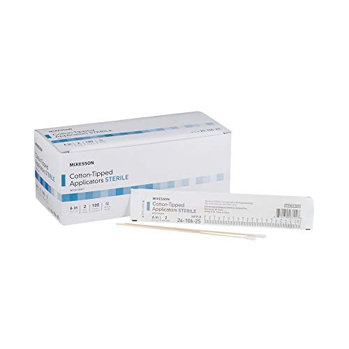 McKesson 6" Sterile Cotton Swabs Wood Shaft - 2 per Pack (100 Packs)